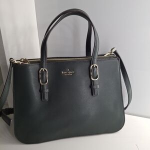 Kate Spade Connie Satchel With Crossbody & Dustbag EUC Dark Green